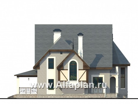 «Ленский» - проект двухэтажного дома, с мансардой, в стиле модерн, для большой семьи - превью фасада дома