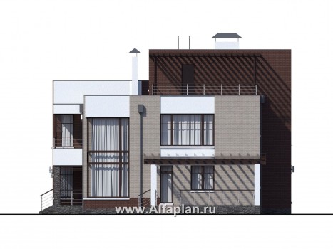 «Эндр» - проект двухэтажного дома, со вторым светом, с эксплуатируемой кровлей - превью фасада дома