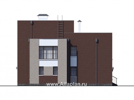 «Эндр» - проект двухэтажного дома, со вторым светом, с эксплуатируемой кровлей - превью фасада дома