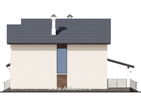 «Весна» - проект двухэтажного дома, планировка с террасой, в скандинавском стиле - превью фасада дома