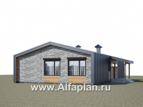 Проекты домов Альфаплан - «Йота» - каркасный дом с сауной - превью дополнительного изображения №2
