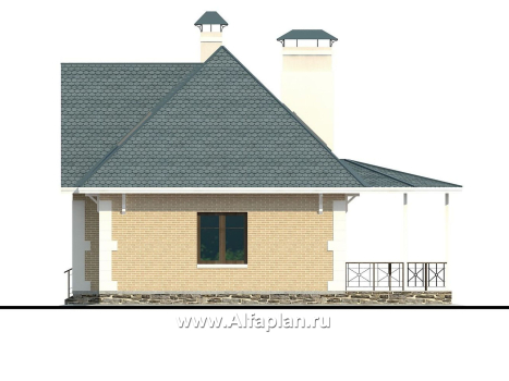 Проекты домов Альфаплан - «Летний вечер» - небольшой дом для жизни загородом - превью фасада №2