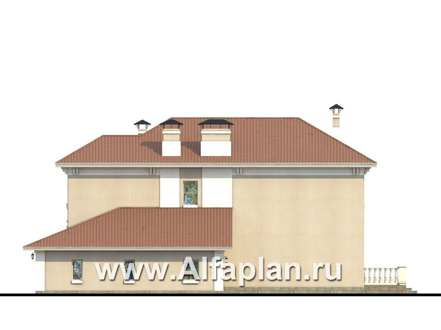 Проекты домов Альфаплан - «Тургенев» - русская усадьба, в классическом стиле - изображение фасада №2