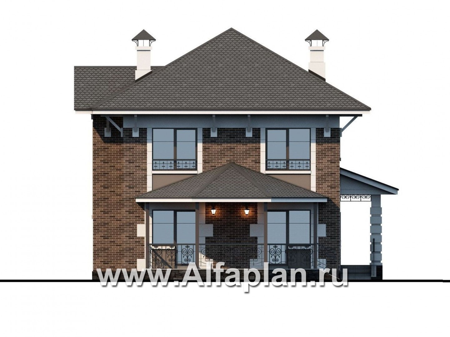 Проекты домов Альфаплан - «Фея сирени» — изящный дом для небольшого участка - изображение фасада №4