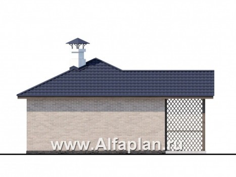 Проекты домов Альфаплан - Удобная и красивая  угловая баня - превью фасада №4