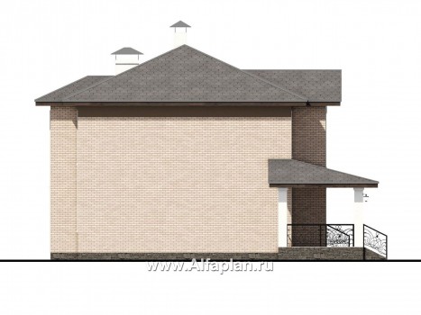 «Арт-Нуво» - проект двухэтажного дома,  с террасой и гражом, в стиле модерн - превью фасада дома