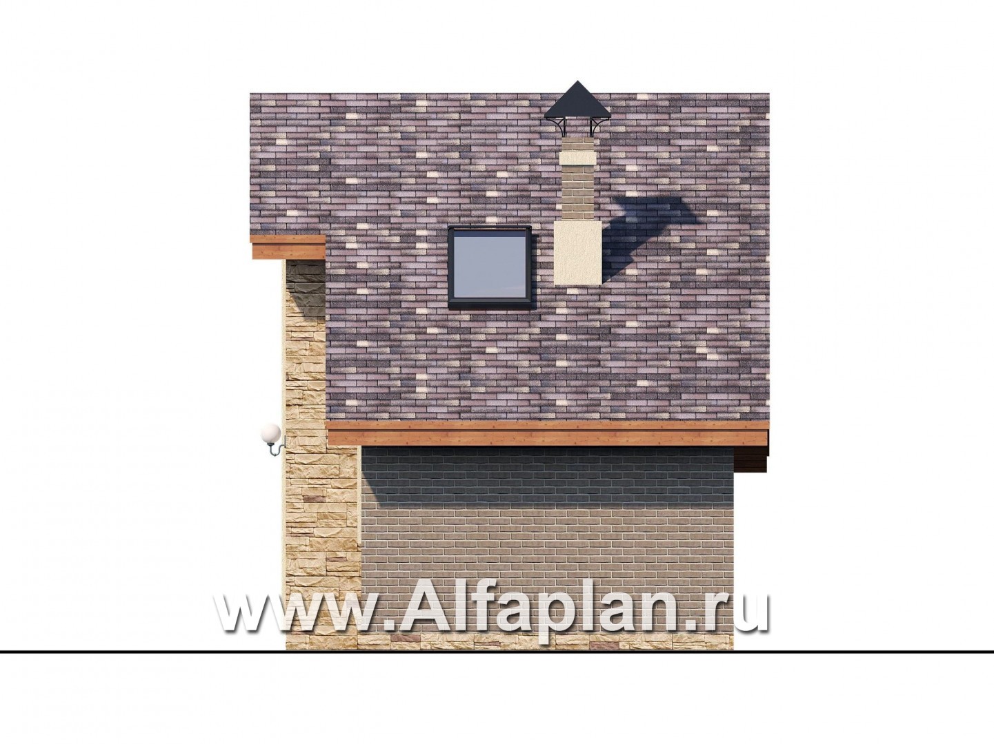 Проекты домов Альфаплан - Баня с гостевой комнатой в мансарде - изображение фасада №2