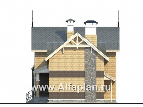 Проекты домов Альфаплан - «Фантазия» - проект дома с компактным планом для небольшого участка - превью фасада №2