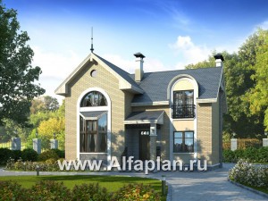 Проекты домов Альфаплан - «Фантазия» - проект дома с компактным планом для небольшого участка - превью основного изображения