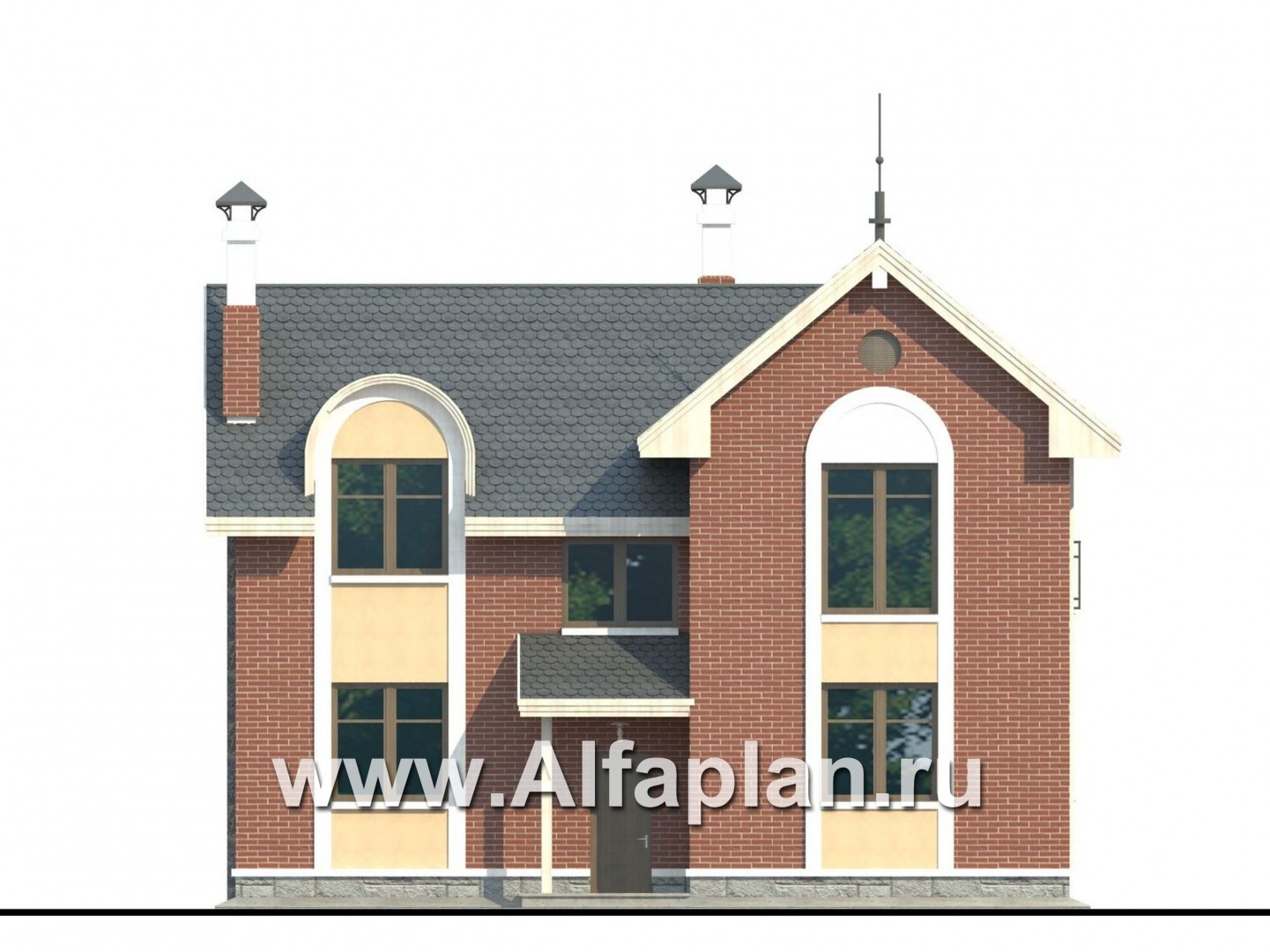 Проекты домов Альфаплан - «Фантазия» - компактный дом для небольшого участка - изображение фасада №4