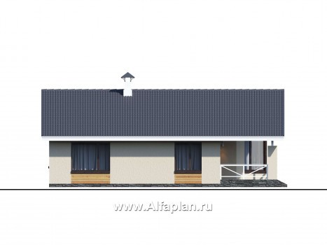 Проекты домов Альфаплан - «Вектор» - проект стильного одноэтажного дома с удобной планировкой - превью фасада №3