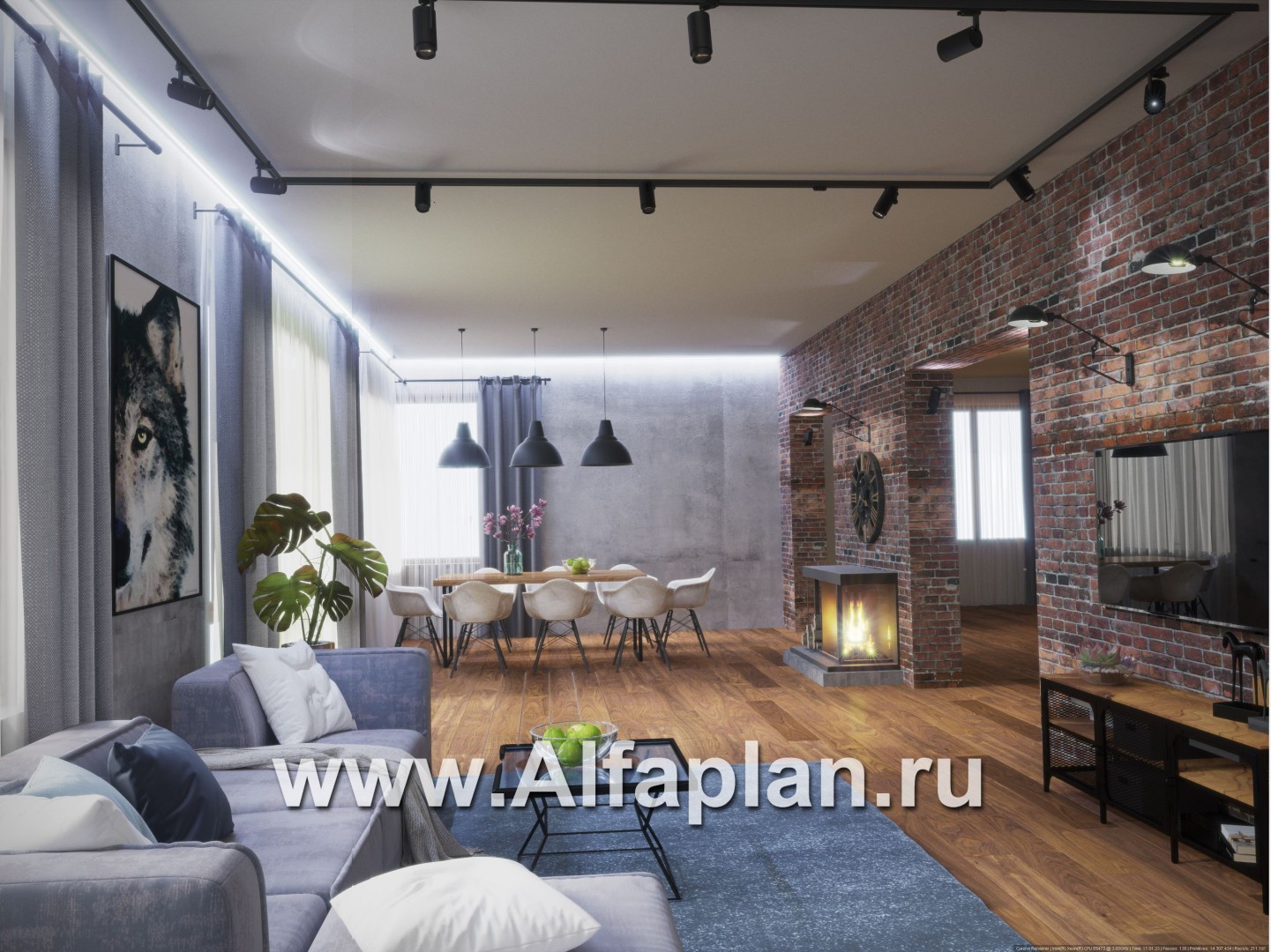 Проект трехэтажного дома, с гаражом на 2 авто в цоколе на уровне земли, в современном стиле - дизайн дома №2