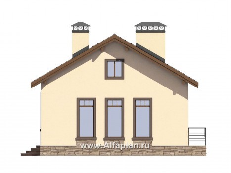 Проекты домов Альфаплан - Проект комфортабельной дачи для небольшой семьи - превью фасада №3