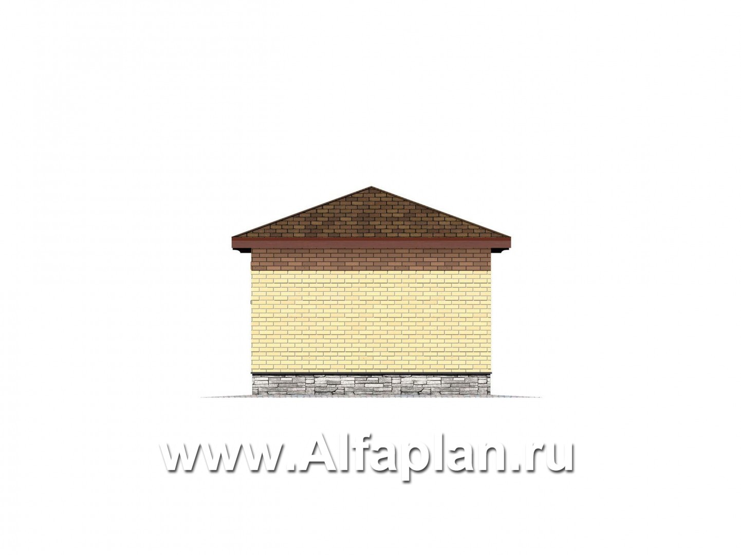 Проект навеса для авто, с кладовой - фасад дома