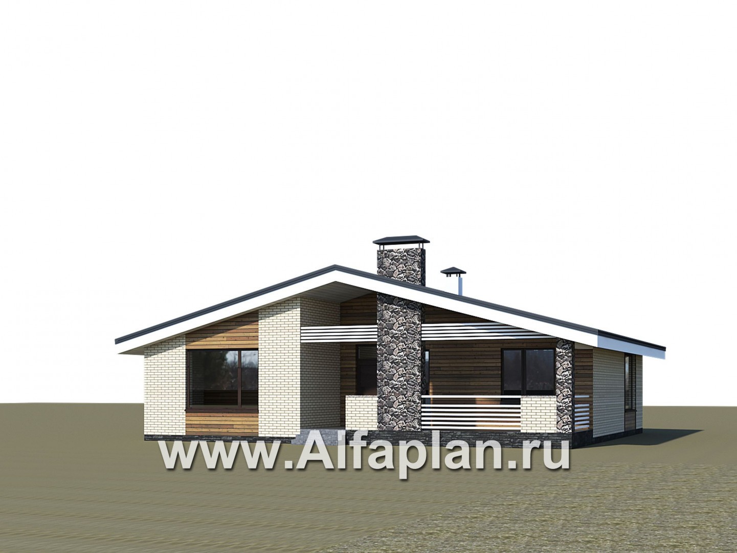Проекты домов Альфаплан - «Веда» - проект одноэтажного дома с сауной - дополнительное изображение №2