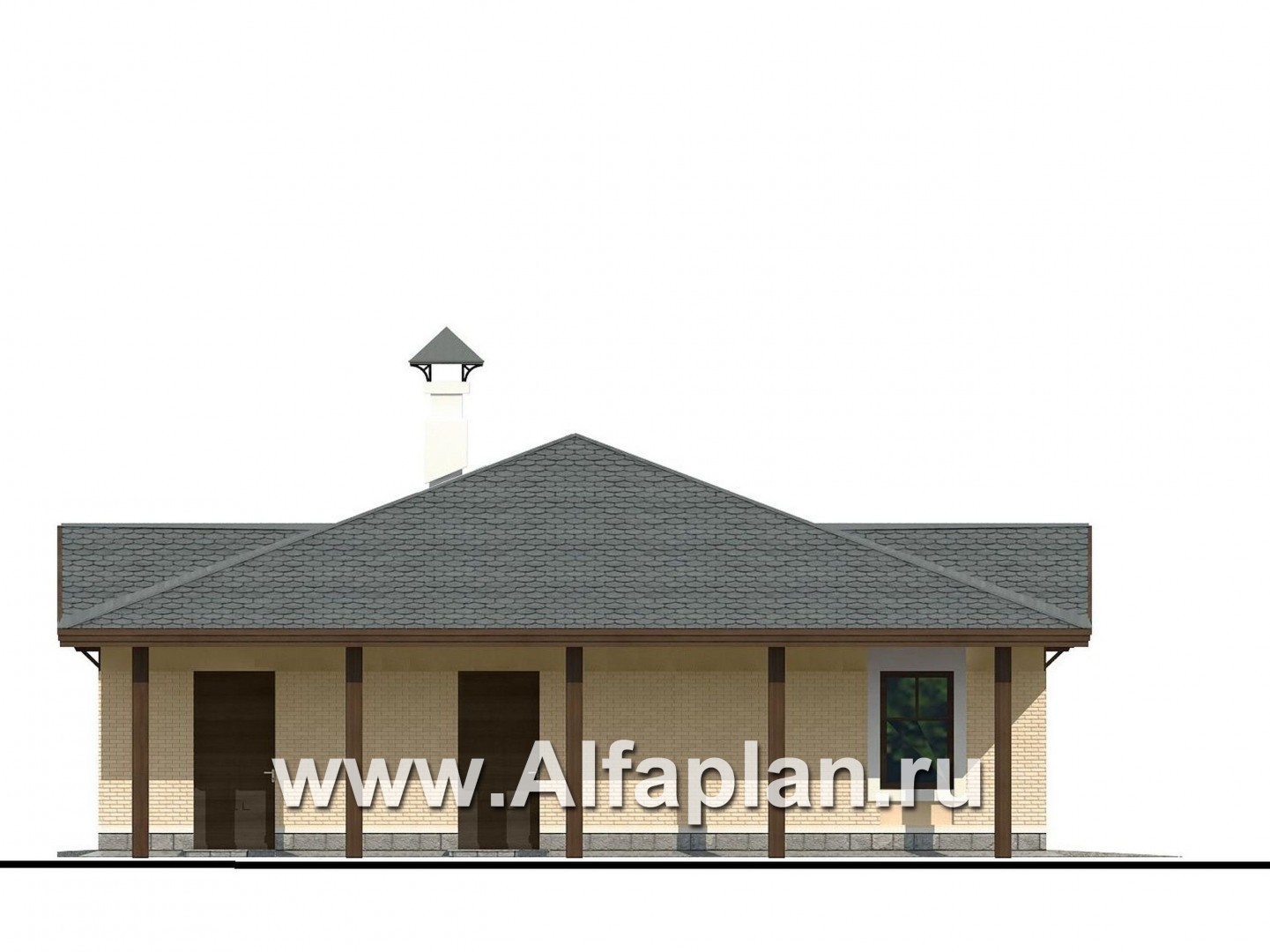 Проект гаража на 2 авто, с антресолью - фасад дома