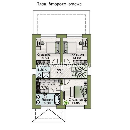 Проекты домов Альфаплан - Проект экономичного комфортного дома из газобетона - превью плана проекта №2
