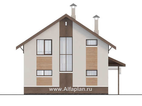 Проекты домов Альфаплан - "Бессер" - проект рационального каркасного дома - превью фасада №4