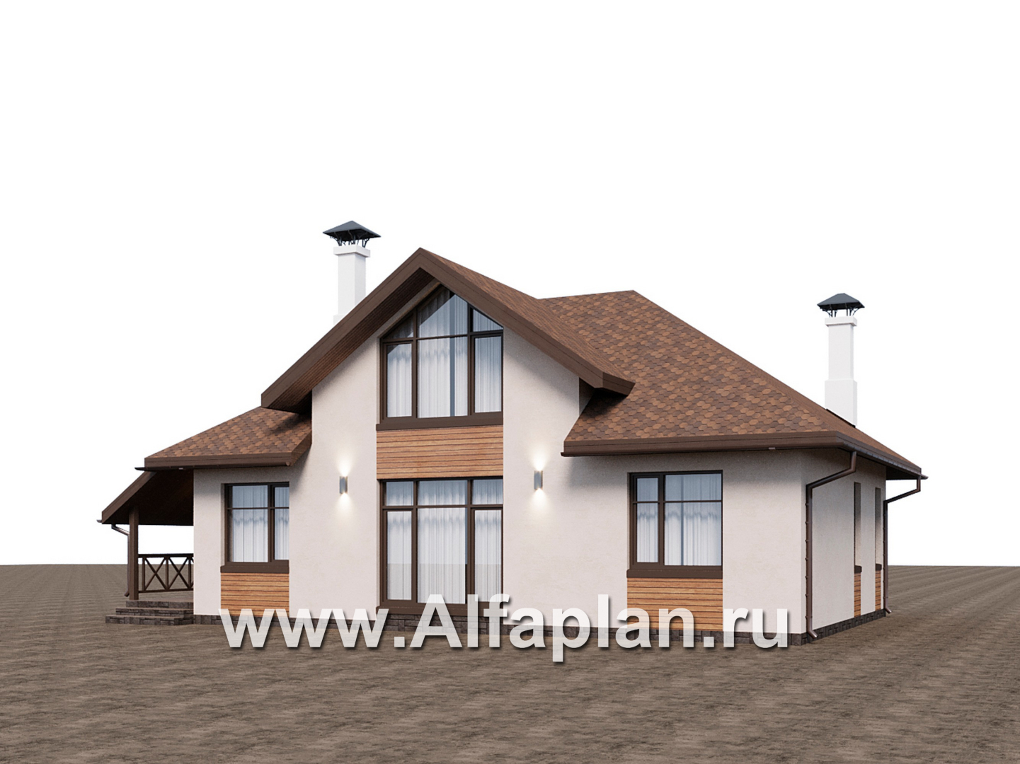 Проекты домов Альфаплан - "Тигода" - компактный простой дом с мансардой - дополнительное изображение №1