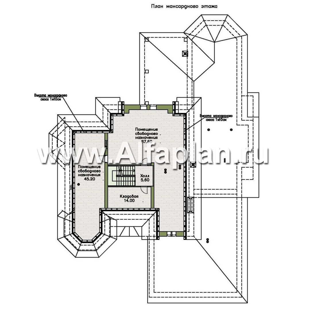 Проекты домов Альфаплан - "Дворянское гнездо" - семейный особняк в русском стиле - изображение плана проекта №3