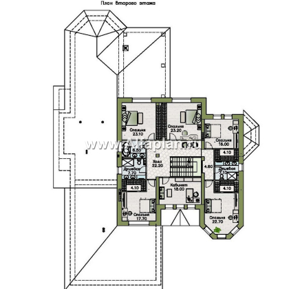 Проекты домов Альфаплан - "Дворянское гнездо" - семейный особняк в русском стиле - превью плана проекта №2