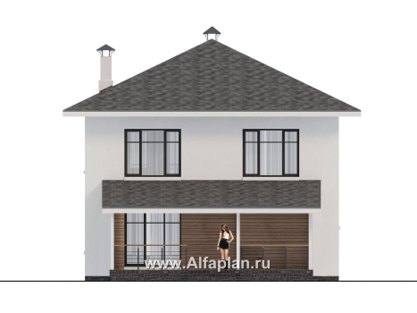 «Селигер» - проект двухэтажного дома из газобетона, с террасой, отличная планировка - превью фасада дома