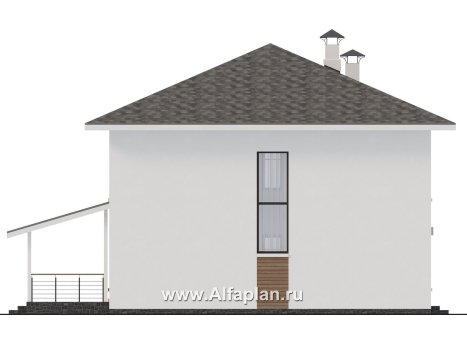 Проекты домов Альфаплан - "Вуокса" - современный двухэтажный коттедж - превью фасада №3