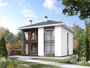 «Ладога» - проект двухэтажного дома из газобетона, в современном стиле, со вторым светом и с террасой
