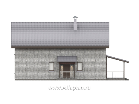 Проекты домов Альфаплан - "Мой путь" - проект дома из кирпича, 2 этажа, с террасой и с 5-ю спальнями - превью фасада №3
