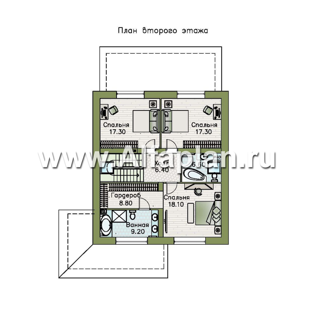 «Династия» - проект дома с мансардой, с террасой, мастер спальня - план дома