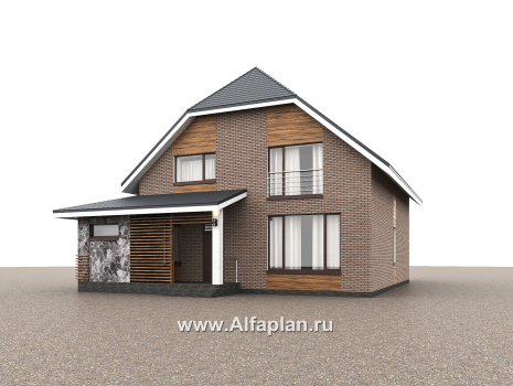 «Династия» - проект дома с мансардой, с террасой, мастер спальня - превью дополнительного изображения №1