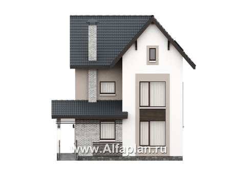 «Темная долина» - проект двухэтажного дома, с мансардой - превью фасада дома