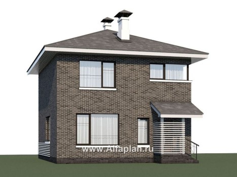 Проекты домов Альфаплан - Проект двухэтажного дома из кирпича «Серебро» для небольшой семьи - превью дополнительного изображения №1