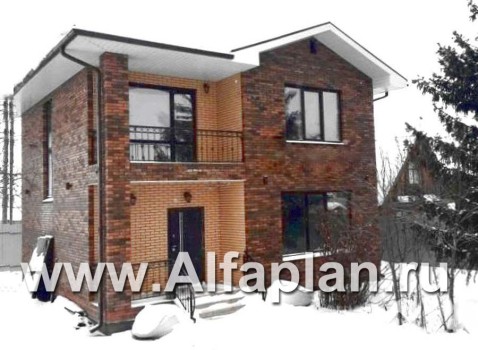Проекты домов Альфаплан - Проект двухэтажного дома из кирпича «Серебро» для небольшой семьи - превью дополнительного изображения №3