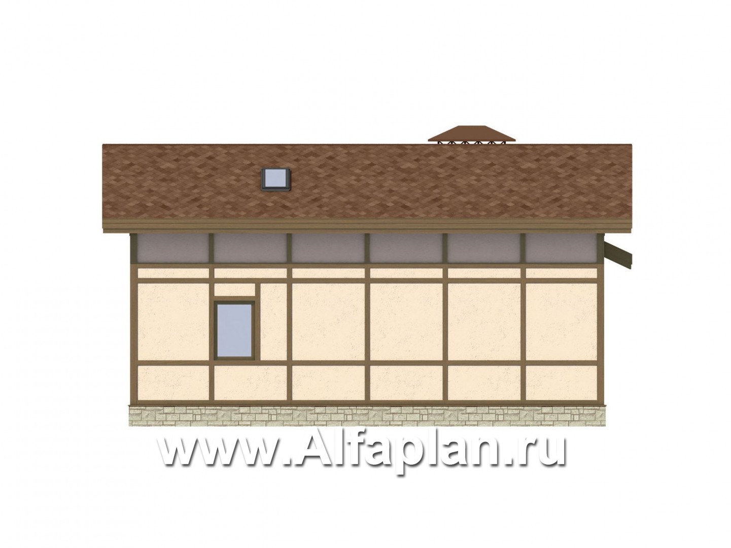 Проекты домов Альфаплан - Проект кирпичного дома для отдыха в фахверковом стиле - изображение фасада №4