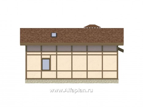 Проекты домов Альфаплан - Проект кирпичного дома для отдыха в фахверковом стиле - превью фасада №4