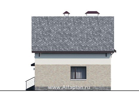 Проекты домов Альфаплан - «Оптима»- стильный современный коттедж с гаражом-навесом - превью фасада №2