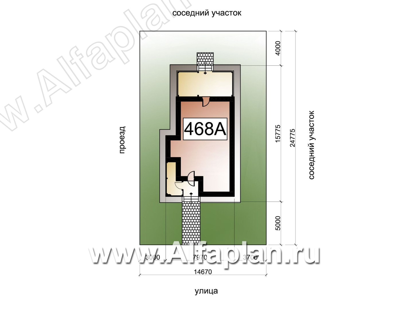 Проекты домов Альфаплан - «Арс» - дом с плоской кровлей для узкого участка - дополнительное изображение №3