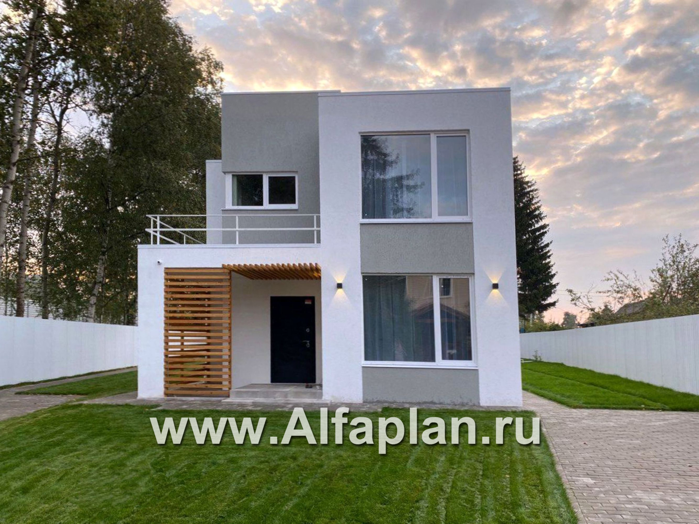 Проекты домов Альфаплан - «Арс» - дом с плоской кровлей для узкого участка - дополнительное изображение №9