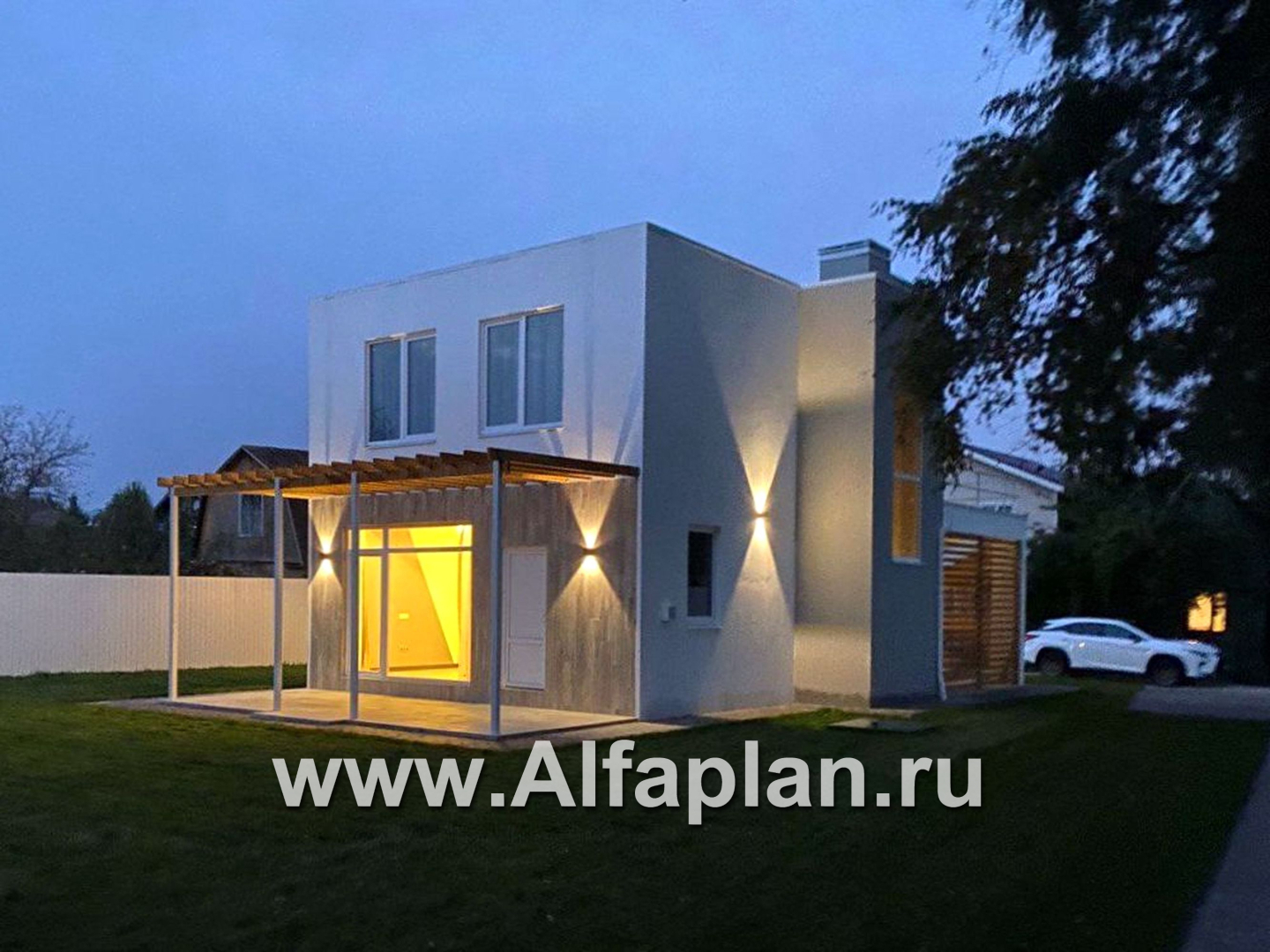 Проекты домов Альфаплан - «Арс» - дом с плоской кровлей для узкого участка - дополнительное изображение №12