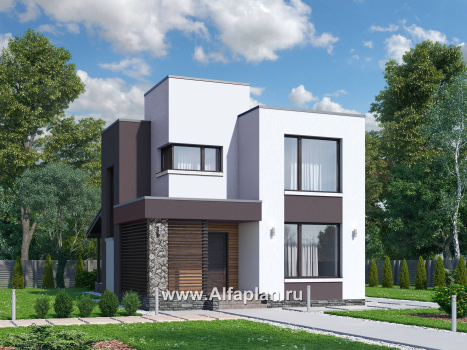 Проекты домов Альфаплан - «Арс» - дом с плоской кровлей для узкого участка - превью дополнительного изображения №2