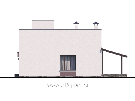Проекты домов Альфаплан - «Арс» - дом с плоской кровлей для узкого участка - превью дополнительного изображения №5