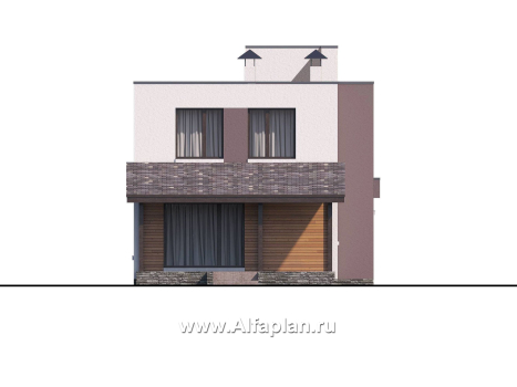 Проекты домов Альфаплан - «Арс» - дом с плоской кровлей для узкого участка - превью дополнительного изображения №7