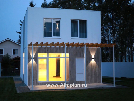Проекты домов Альфаплан - «Арс» - дом с плоской кровлей для узкого участка - превью дополнительного изображения №10