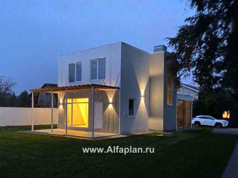Проекты домов Альфаплан - «Арс» - дом с плоской кровлей для узкого участка - превью дополнительного изображения №12