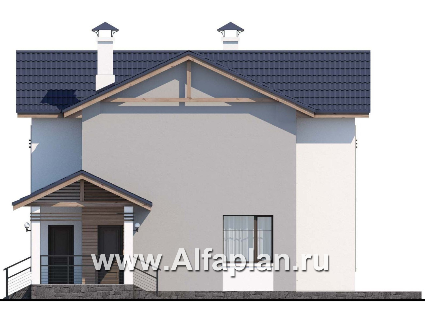 «Каюткомпания» - проект двухэтажного дома для небольшой семьи, 3 спальни - фасад дома