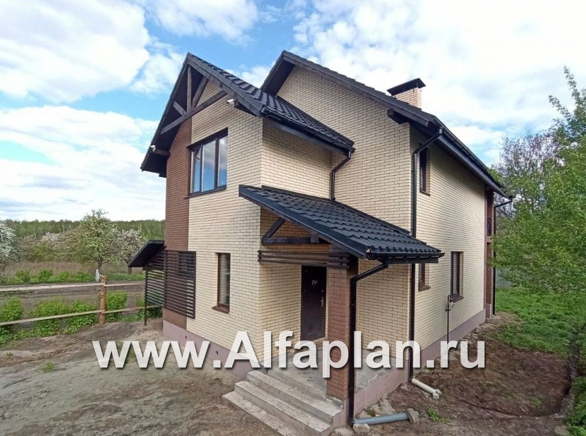 «Гольфстрим» - проект дома с мансардой в скандинавском стиле, с террасой, для узкого участка - дизайн дома №2