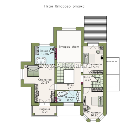 «Воронцов» - проект двухэтажного дома из газобетона с эркером, с биллиардной в мансарде,  комфортной планировкой - превью план дома
