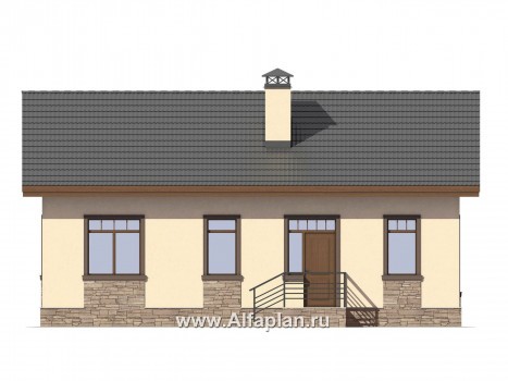 Проекты домов Альфаплан - Комфортабельная дача для небольшой семьи - превью фасада №2