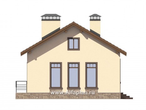 Проекты домов Альфаплан - Комфортабельная дача для небольшой семьи - превью фасада №3